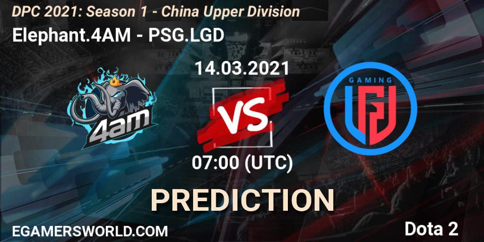Elephant.4AM - PSG.LGD: ennuste. 14.03.2021 at 07:11, Dota 2, DPC 2021: Season 1 - China Upper Division