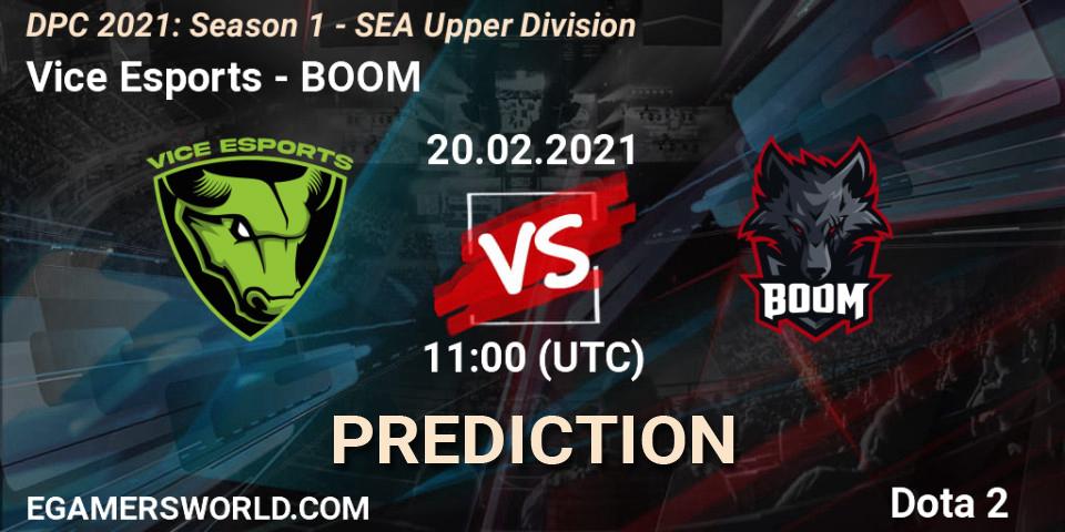 Vice Esports - BOOM: ennuste. 20.02.2021 at 11:03, Dota 2, DPC 2021: Season 1 - SEA Upper Division