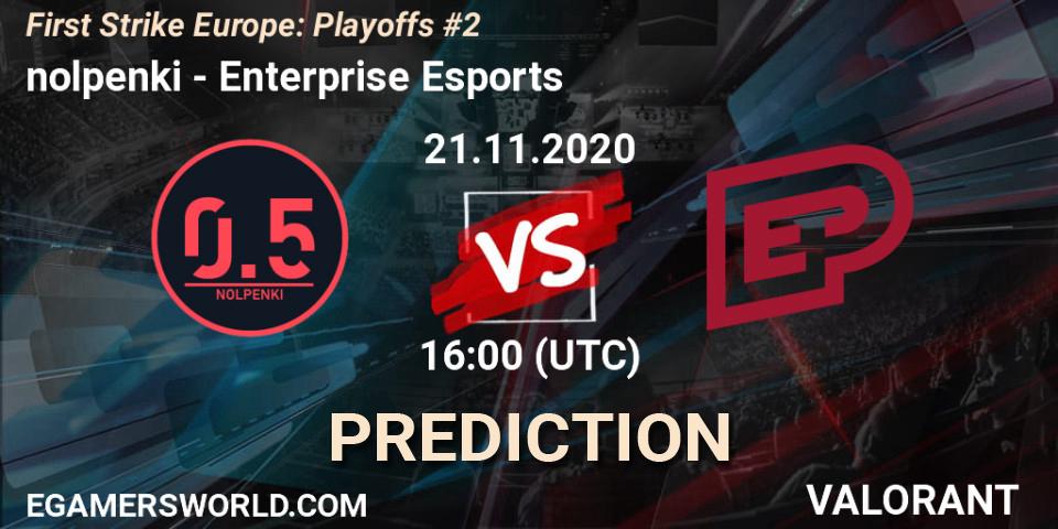 nolpenki - Enterprise Esports: ennuste. 21.11.20, VALORANT, First Strike Europe: Playoffs #2