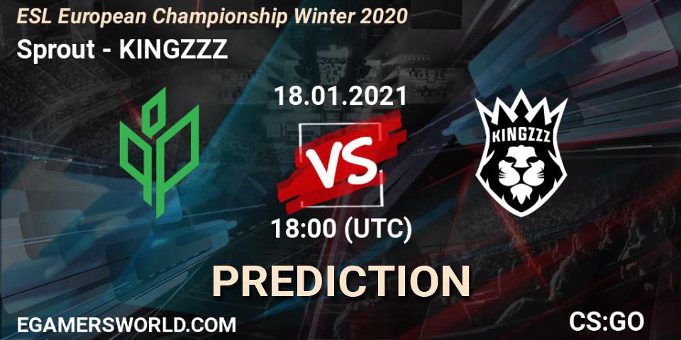 Sprout - KINGZZZ: ennuste. 18.01.2021 at 18:15, Counter-Strike (CS2), ESL European Championship Winter 2020