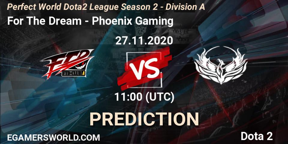 For The Dream - Phoenix Gaming: ennuste. 27.11.20, Dota 2, Perfect World Dota2 League Season 2 - Division A