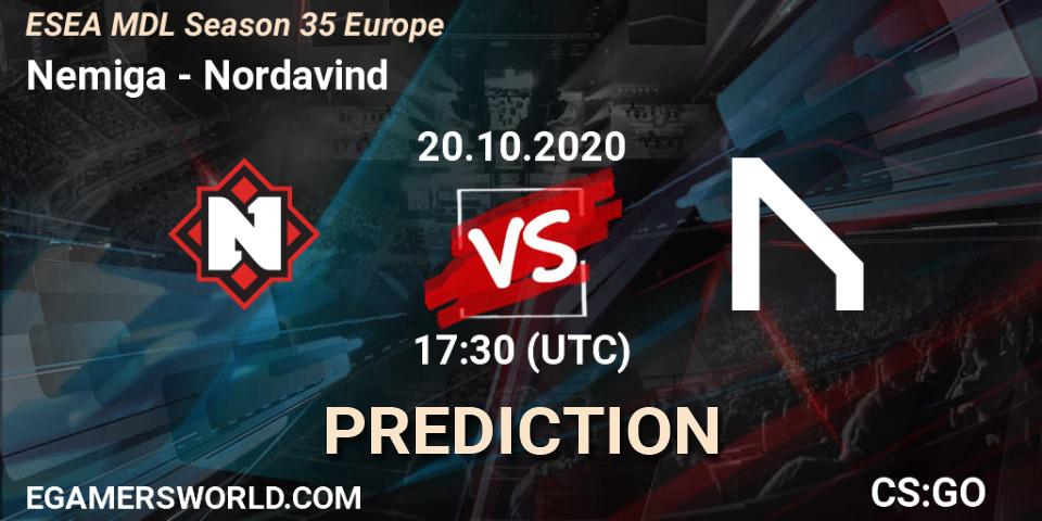 Nemiga - Nordavind: ennuste. 30.10.2020 at 15:00, Counter-Strike (CS2), ESEA MDL Season 35 Europe