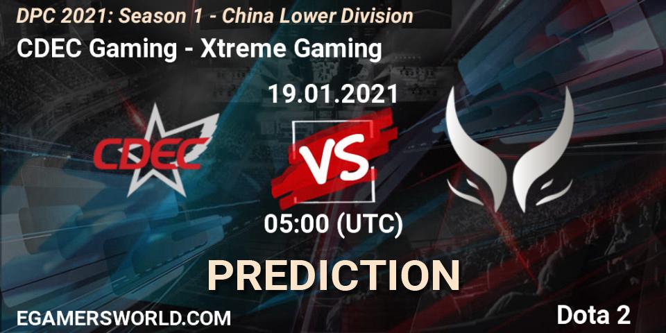 CDEC Gaming - Xtreme Gaming: ennuste. 19.01.2021 at 05:01, Dota 2, DPC 2021: Season 1 - China Lower Division
