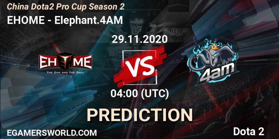 EHOME - Elephant.4AM: ennuste. 29.11.2020 at 04:23, Dota 2, China Dota2 Pro Cup Season 2