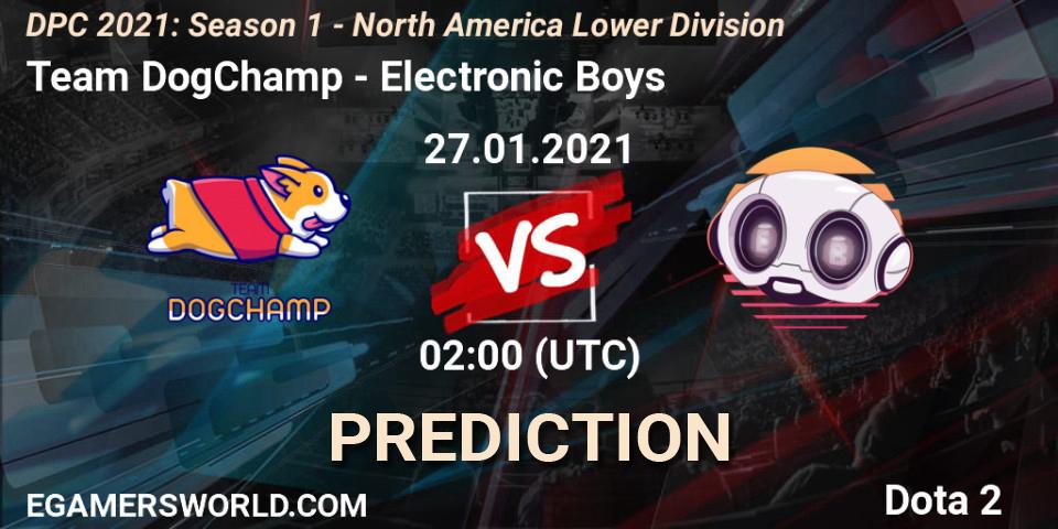 Team DogChamp - Electronic Boys: ennuste. 01.02.2021 at 02:06, Dota 2, DPC 2021: Season 1 - North America Lower Division