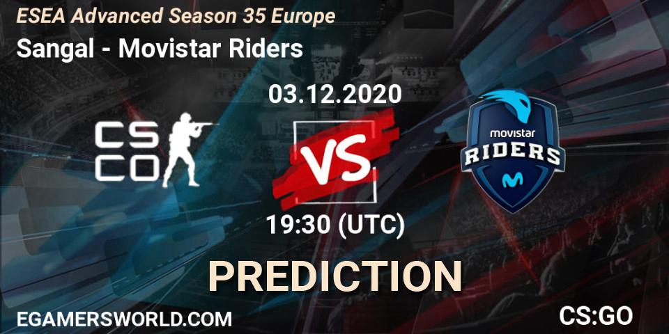 Sangal - Movistar Riders: ennuste. 03.12.2020 at 15:15, Counter-Strike (CS2), ESEA Advanced Season 35 Europe