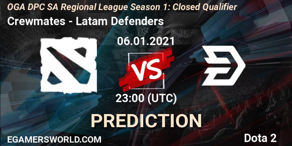 Crewmates - Latam Defenders: ennuste. 06.01.2021 at 23:00, Dota 2, DPC 2021: Season 1 - South America Closed Qualifier