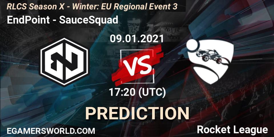 EndPoint - SauceSquad: ennuste. 09.01.2021 at 17:20, Rocket League, RLCS Season X - Winter: EU Regional Event 3