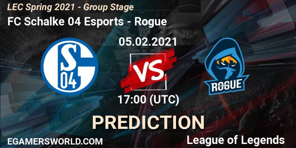 FC Schalke 04 Esports - Rogue: ennuste. 05.02.21, LoL, LEC Spring 2021 - Group Stage