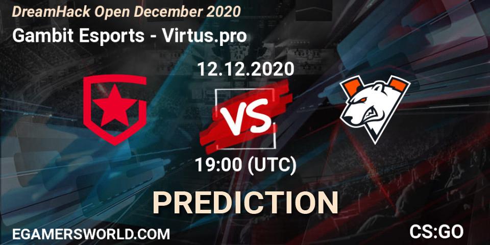 Gambit Esports - Virtus.pro: ennuste. 12.12.2020 at 18:40, Counter-Strike (CS2), DreamHack Open December 2020