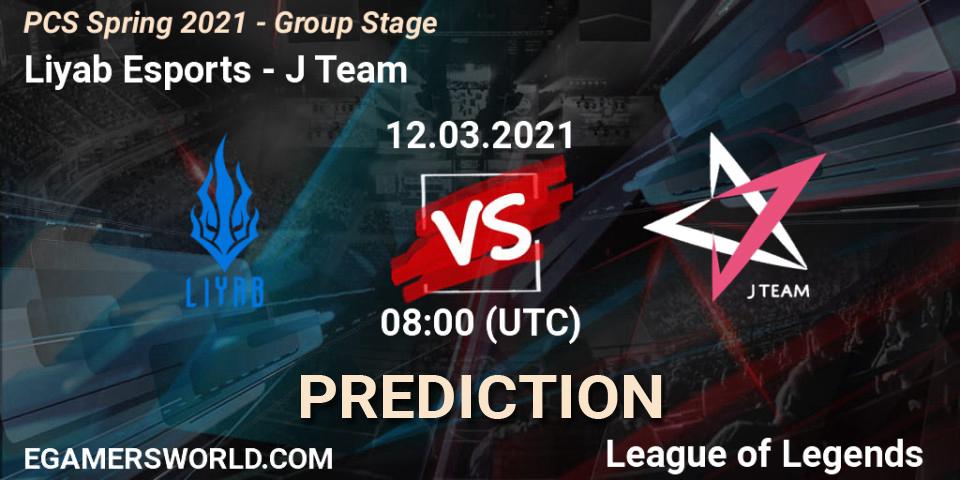 Liyab Esports - J Team: ennuste. 12.03.2021 at 09:30, LoL, PCS Spring 2021 - Group Stage