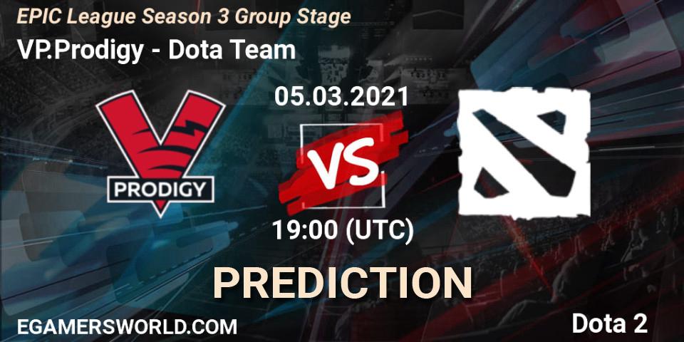 VP.Prodigy - Dota Team: ennuste. 05.03.2021 at 19:46, Dota 2, EPIC League Season 3 Group Stage