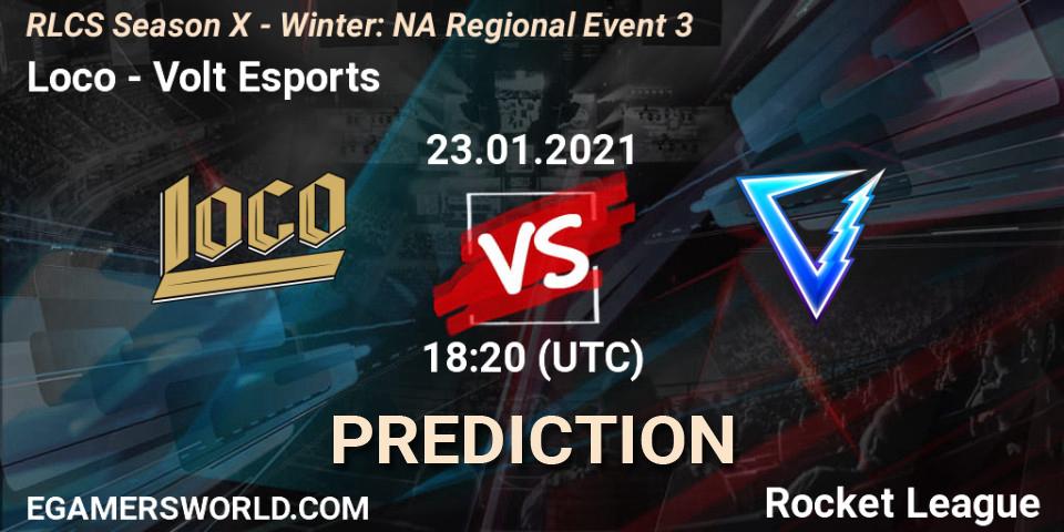 Loco - Volt Esports: ennuste. 23.01.2021 at 19:20, Rocket League, RLCS Season X - Winter: NA Regional Event 3