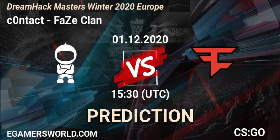 c0ntact - FaZe Clan: ennuste. 01.12.2020 at 15:30, Counter-Strike (CS2), DreamHack Masters Winter 2020 Europe