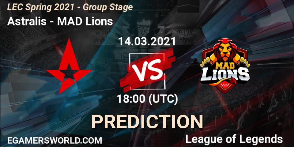 Astralis - MAD Lions: ennuste. 14.03.2021 at 18:00, LoL, LEC Spring 2021 - Group Stage