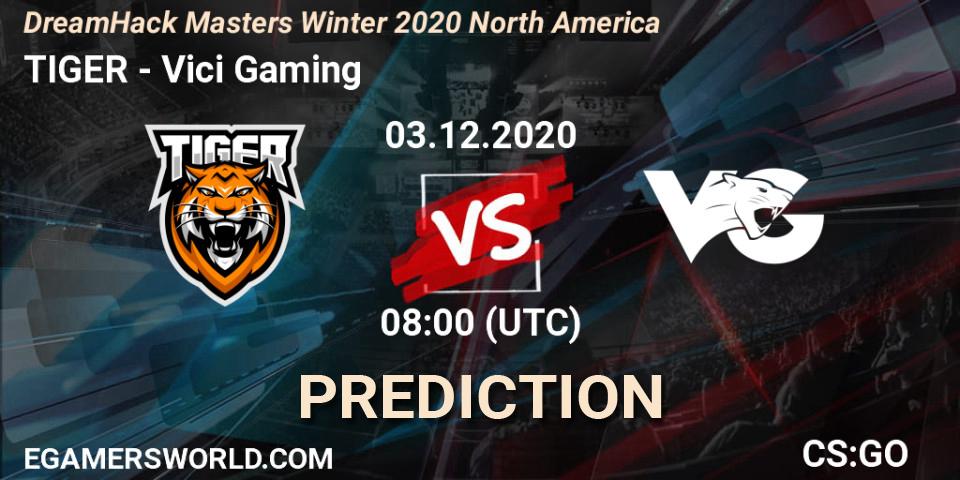 TIGER - Vici Gaming: ennuste. 03.12.2020 at 08:00, Counter-Strike (CS2), DreamHack Masters Winter 2020 Asia