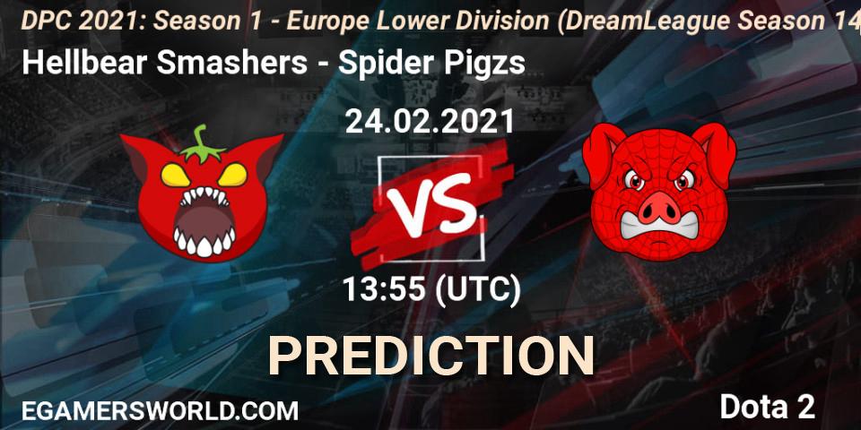Hellbear Smashers - Spider Pigzs: ennuste. 24.02.2021 at 13:56, Dota 2, DPC 2021: Season 1 - Europe Lower Division (DreamLeague Season 14)