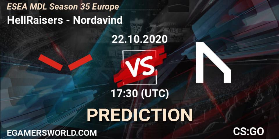HellRaisers - Nordavind: ennuste. 22.10.2020 at 17:35, Counter-Strike (CS2), ESEA MDL Season 35 Europe