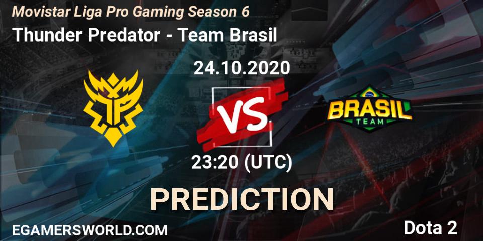 Thunder Predator - Team Brasil: ennuste. 24.10.2020 at 23:01, Dota 2, Movistar Liga Pro Gaming Season 6