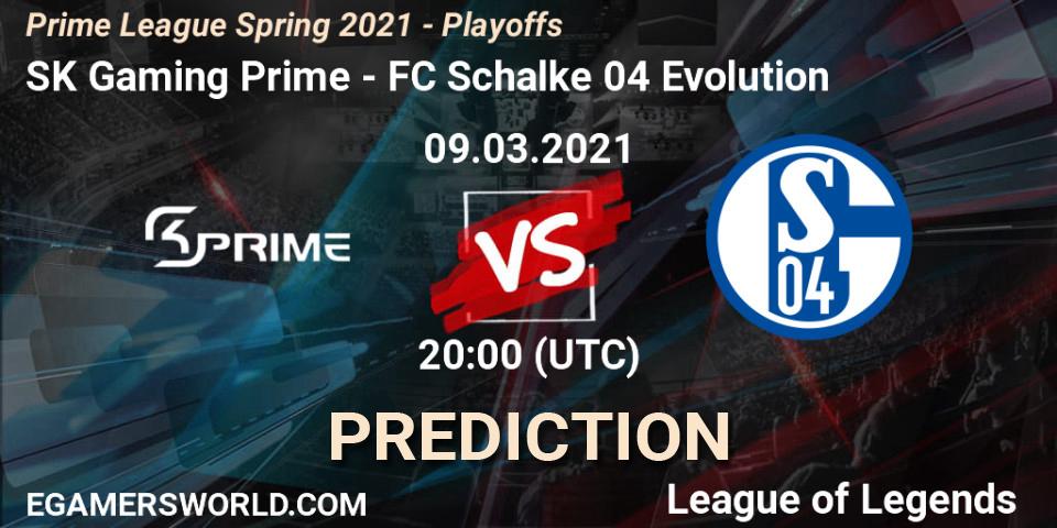 SK Gaming Prime - FC Schalke 04 Evolution: ennuste. 09.03.2021 at 20:00, LoL, Prime League Spring 2021 - Playoffs