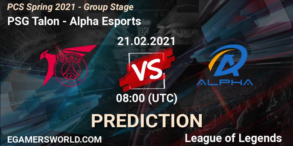 PSG Talon - Alpha Esports: ennuste. 21.02.2021 at 08:00, LoL, PCS Spring 2021 - Group Stage