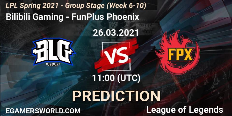 Bilibili Gaming - FunPlus Phoenix: ennuste. 26.03.2021 at 11:00, LoL, LPL Spring 2021 - Group Stage (Week 6-10)