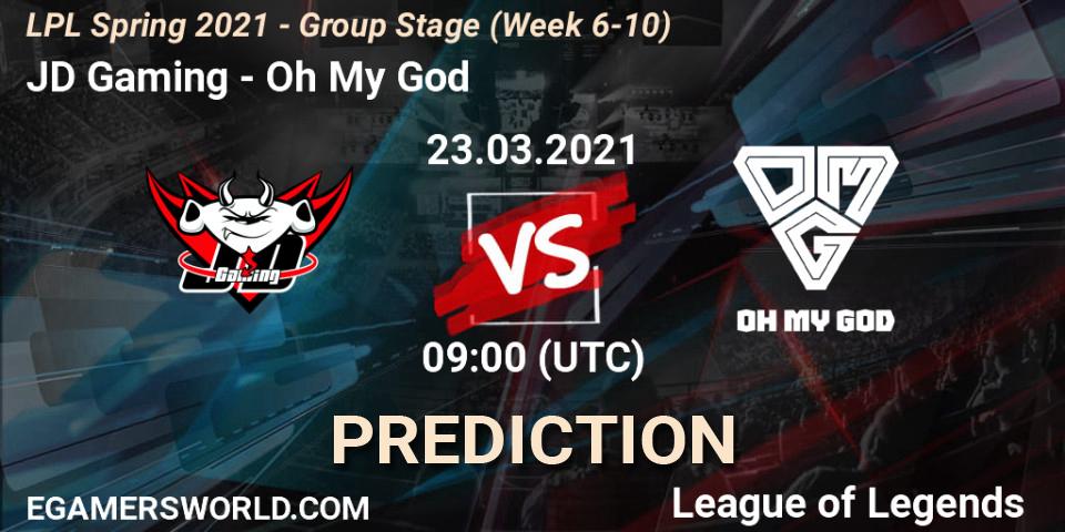 JD Gaming - Oh My God: ennuste. 23.03.2021 at 11:00, LoL, LPL Spring 2021 - Group Stage (Week 6-10)