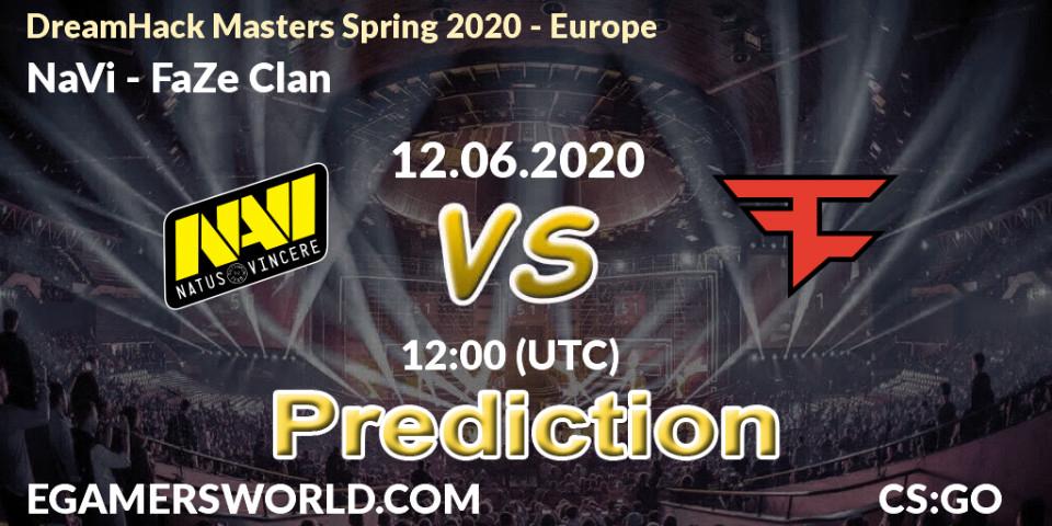 NaVi - FaZe Clan: ennuste. 12.06.2020 at 12:00, Counter-Strike (CS2), DreamHack Masters Spring 2020 - Europe
