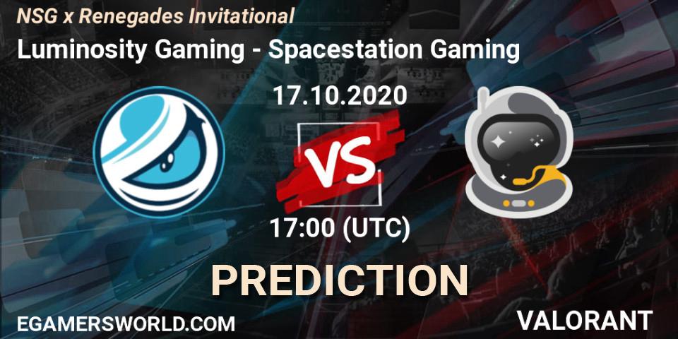 Luminosity Gaming - Spacestation Gaming: ennuste. 17.10.2020 at 17:00, VALORANT, NSG x Renegades Invitational