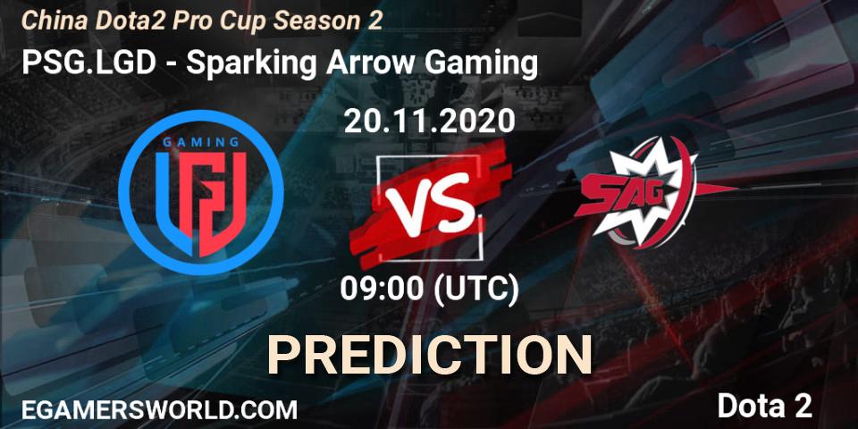 PSG.LGD - Sparking Arrow Gaming: ennuste. 20.11.2020 at 09:10, Dota 2, China Dota2 Pro Cup Season 2