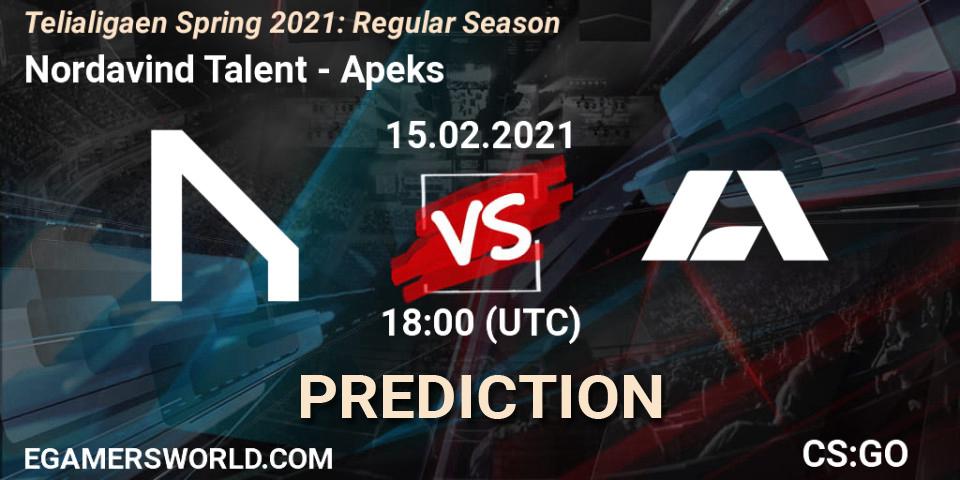 Nordavind Talent - Apeks: ennuste. 15.02.2021 at 18:00, Counter-Strike (CS2), Telialigaen Spring 2021: Regular Season