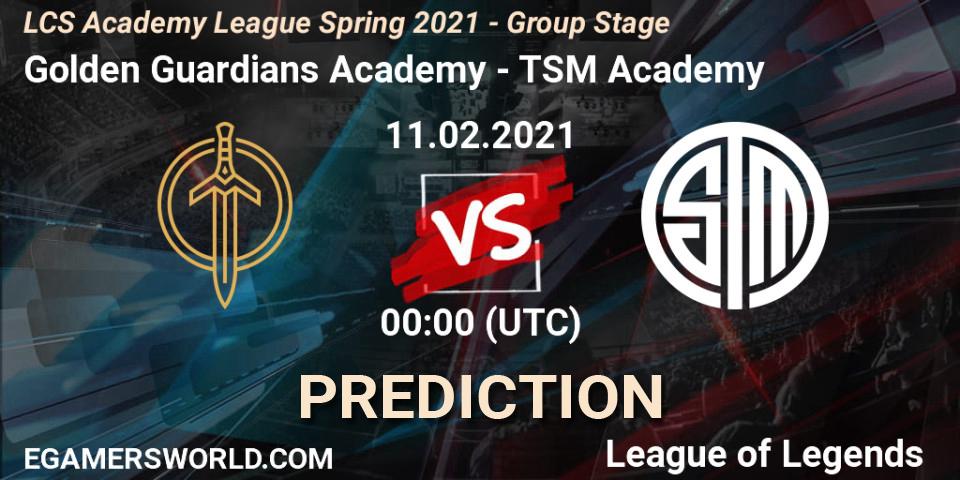Golden Guardians Academy - TSM Academy: ennuste. 11.02.2021 at 00:00, LoL, LCS Academy League Spring 2021 - Group Stage