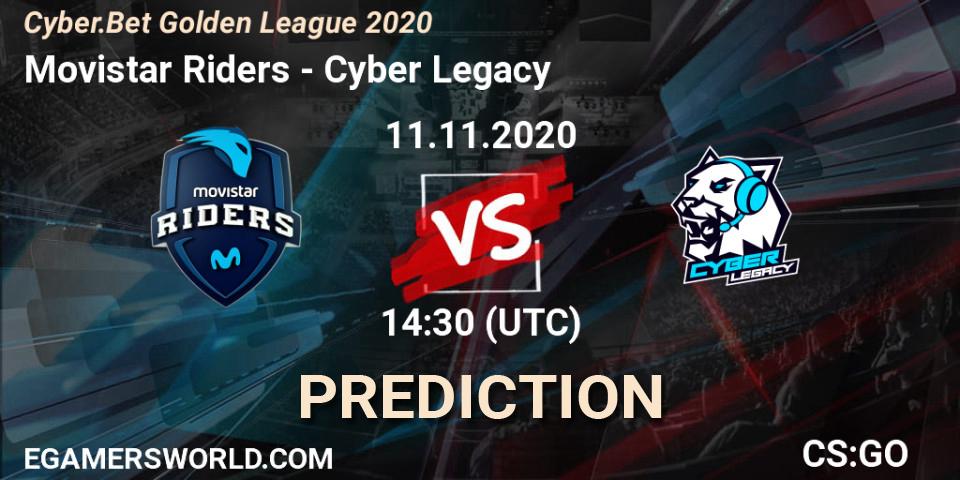 Movistar Riders - Cyber Legacy: ennuste. 11.11.2020 at 14:30, Counter-Strike (CS2), Cyber.Bet Golden League 2020