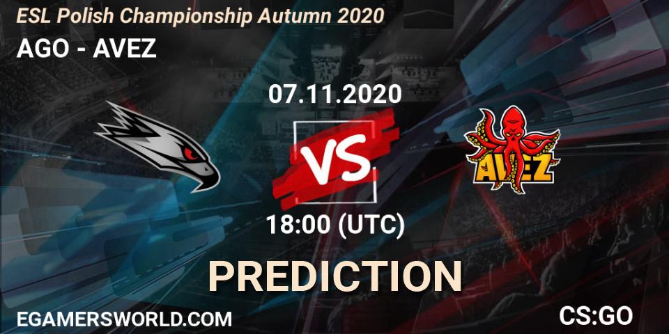 AGO - AVEZ: ennuste. 07.11.2020 at 18:00, Counter-Strike (CS2), ESL Mistrzostwa Polski - Fall 2020