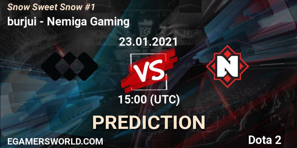 burjui - Nemiga Gaming: ennuste. 23.01.2021 at 15:14, Dota 2, Snow Sweet Snow #1