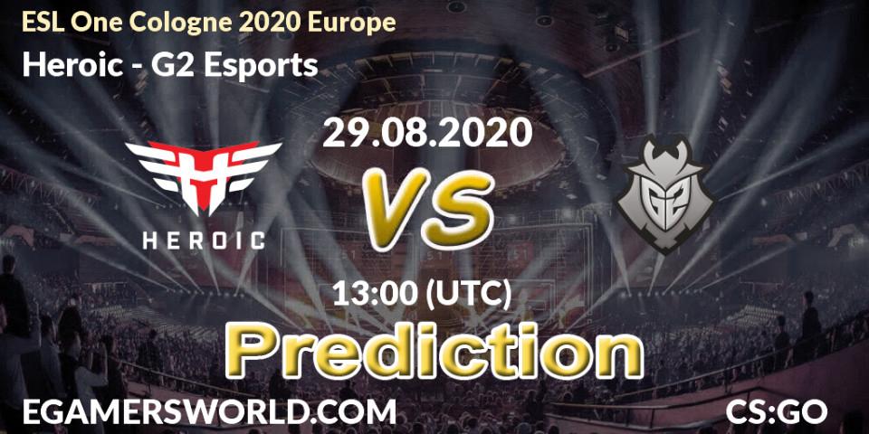 Heroic - G2 Esports: ennuste. 29.08.2020 at 13:00, Counter-Strike (CS2), ESL One Cologne 2020 Europe