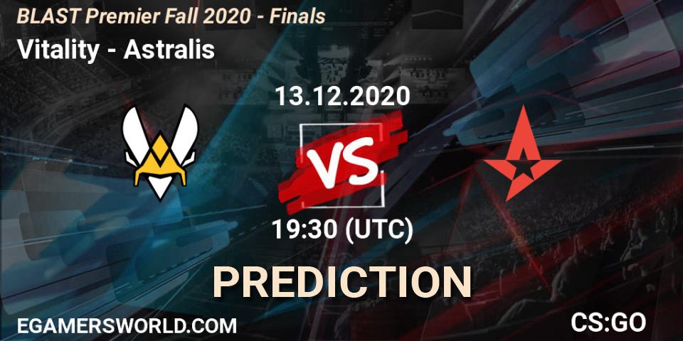 Vitality - Astralis: ennuste. 13.12.2020 at 19:30, Counter-Strike (CS2), BLAST Premier Fall 2020 - Finals