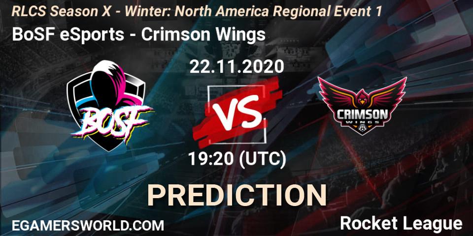 BoSF eSports - Crimson Wings: ennuste. 22.11.2020 at 19:20, Rocket League, RLCS Season X - Winter: North America Regional Event 1