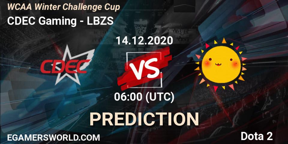 CDEC Gaming - LBZS: ennuste. 14.12.2020 at 06:14, Dota 2, WCAA Winter Challenge Cup