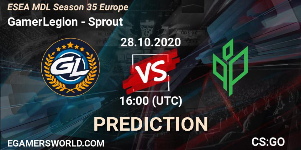 GamerLegion - Sprout: ennuste. 28.10.2020 at 16:00, Counter-Strike (CS2), ESEA MDL Season 35 Europe