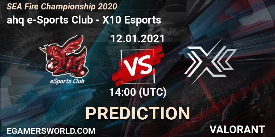 ahq e-Sports Club - X10 Esports: ennuste. 12.01.2021 at 14:00, VALORANT, SEA Fire Championship 2020