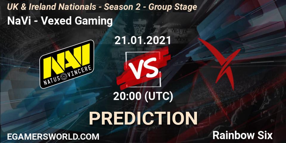 NaVi - Vexed Gaming: ennuste. 21.01.2021 at 20:00, Rainbow Six, UK & Ireland Nationals - Season 2 - Group Stage