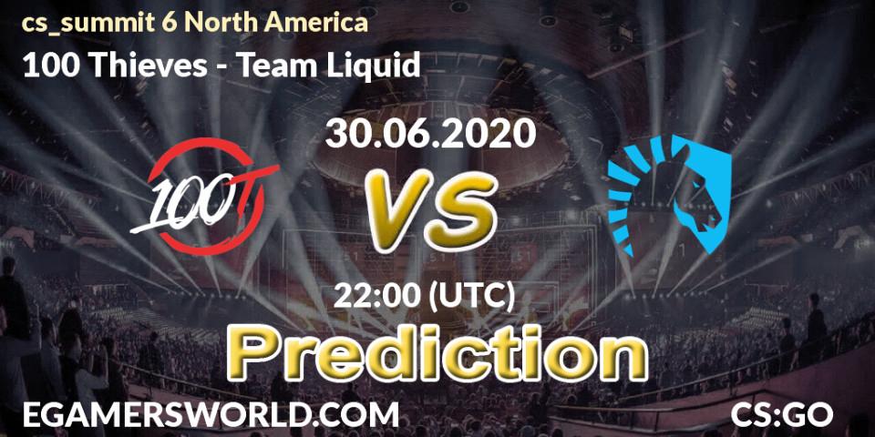 100 Thieves - Team Liquid: ennuste. 30.06.2020 at 22:00, Counter-Strike (CS2), cs_summit 6 North America