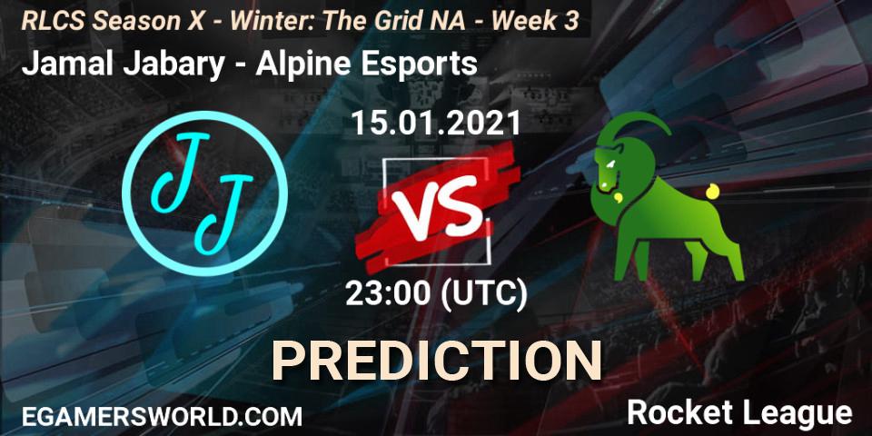 Jamal Jabary - Alpine Esports: ennuste. 15.01.2021 at 23:00, Rocket League, RLCS Season X - Winter: The Grid NA - Week 3