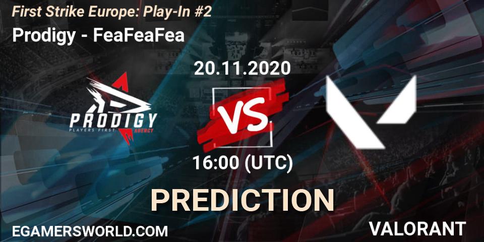 Prodigy - FeaFeaFea: ennuste. 20.11.2020 at 16:00, VALORANT, First Strike Europe: Play-In #2