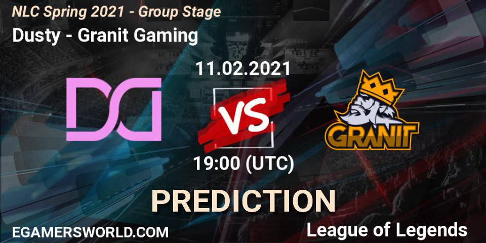 Dusty - Granit Gaming: ennuste. 11.02.2021 at 19:00, LoL, NLC Spring 2021 - Group Stage