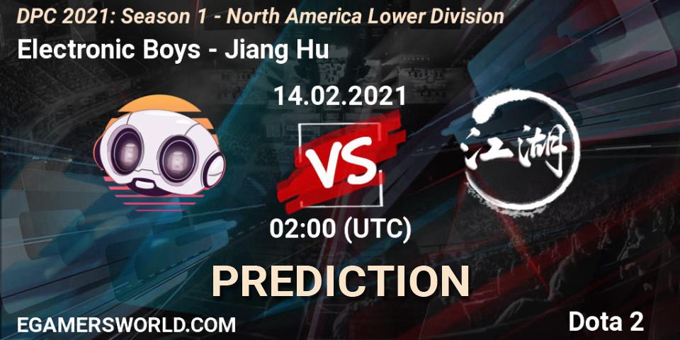 Electronic Boys - Jiang Hu: ennuste. 14.02.2021 at 02:02, Dota 2, DPC 2021: Season 1 - North America Lower Division