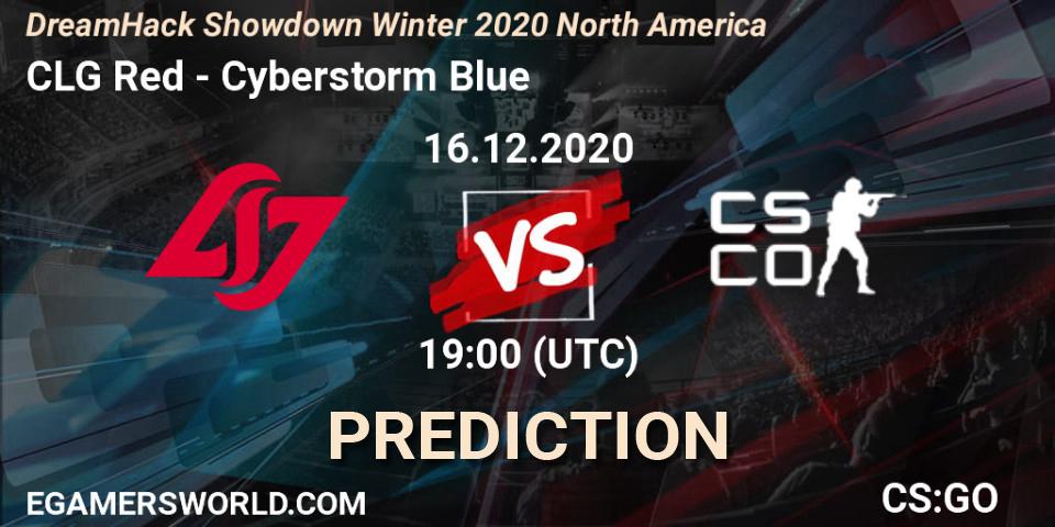 CLG Red - Cyberstorm Blue: ennuste. 16.12.2020 at 19:00, Counter-Strike (CS2), DreamHack Showdown Winter 2020 North America