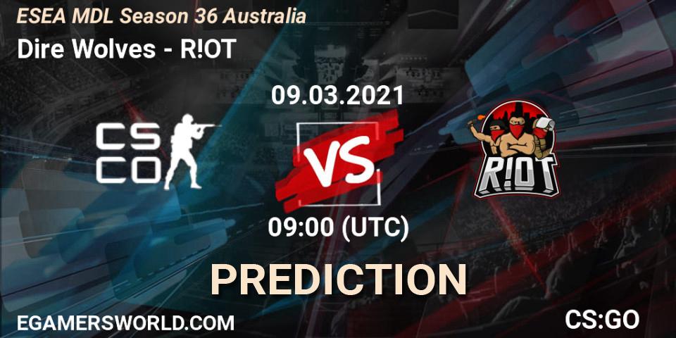 Dire Wolves - R!OT: ennuste. 09.03.2021 at 09:00, Counter-Strike (CS2), MDL ESEA Season 36: Australia - Premier Division