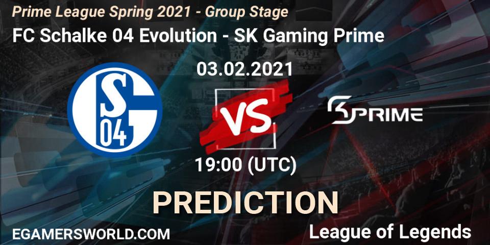 FC Schalke 04 Evolution - SK Gaming Prime: ennuste. 03.02.2021 at 18:00, LoL, Prime League Spring 2021 - Group Stage